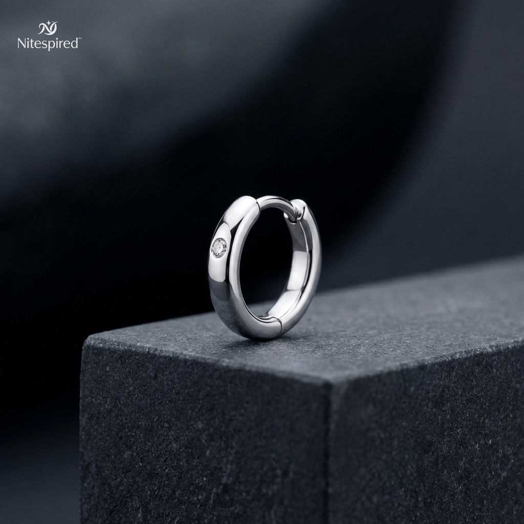 Nitespired™ Lumière Minimal Diamond Hoop