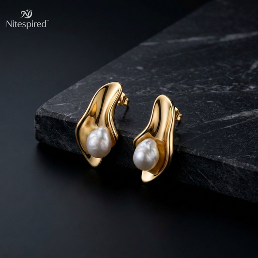 Nitespired™ Aurelia Sculpt Pearl Earrings